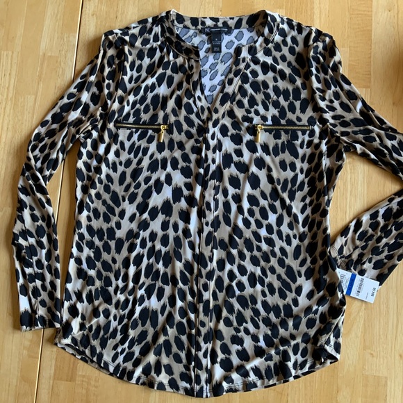 INC International Concepts Printed Zip-Pocket Top SIZE X-LARGE - Picture 3 of 8